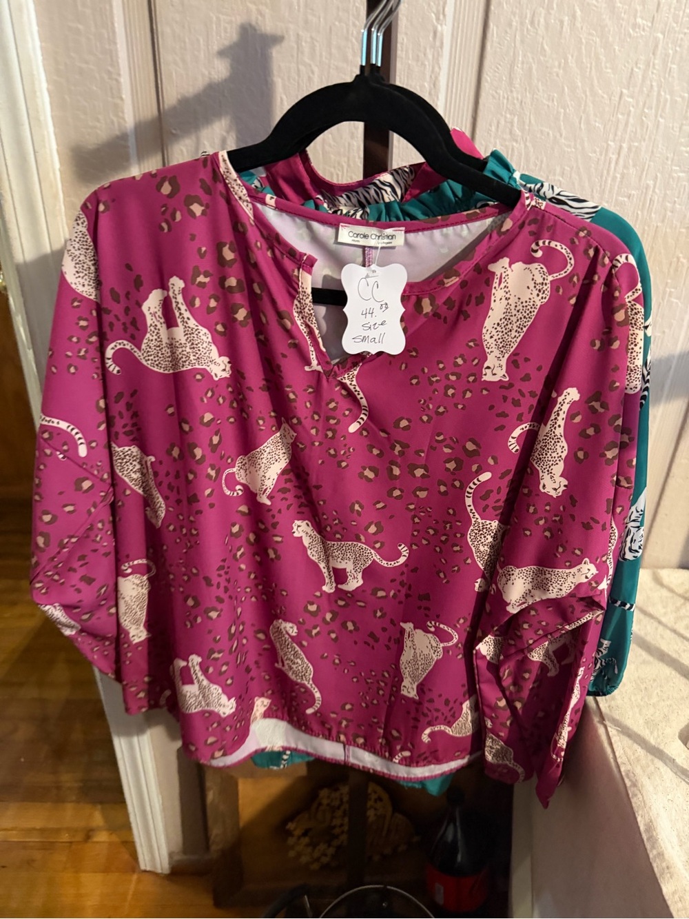 Women's Magenta Leopard Print Blouse